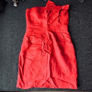 Red Strapless Dress | size S